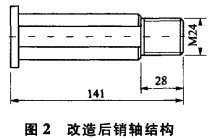 輸(shu)送機改造后(hou)的銷(xiao)軸結構(gou)